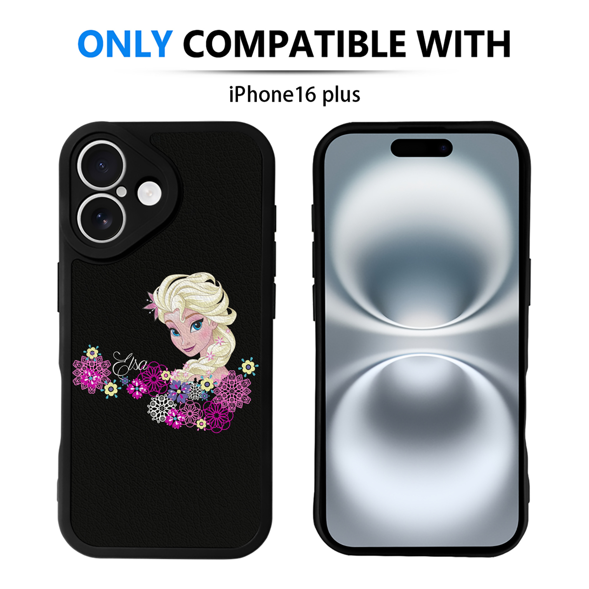 （画像用） アナと雪の女王 アンナ エルサ Frozen Anna Elsa 【iPhone 16シリーズ対応】シリコンスマホケース（レザー調） 材質：シリコン